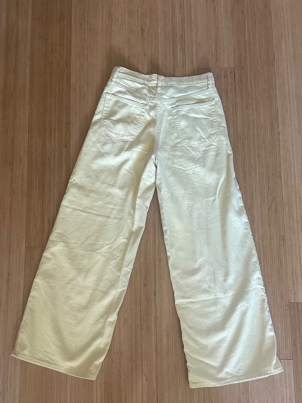 GAP Baggy Mid Rise Wide-Leg Jeans — Pale Yellow